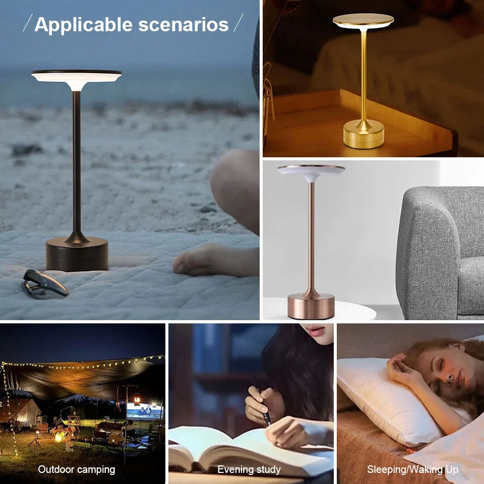 LED Table Touch Lamp. USB Rechargeable. Portable Night Light Wireless Reading Lamp