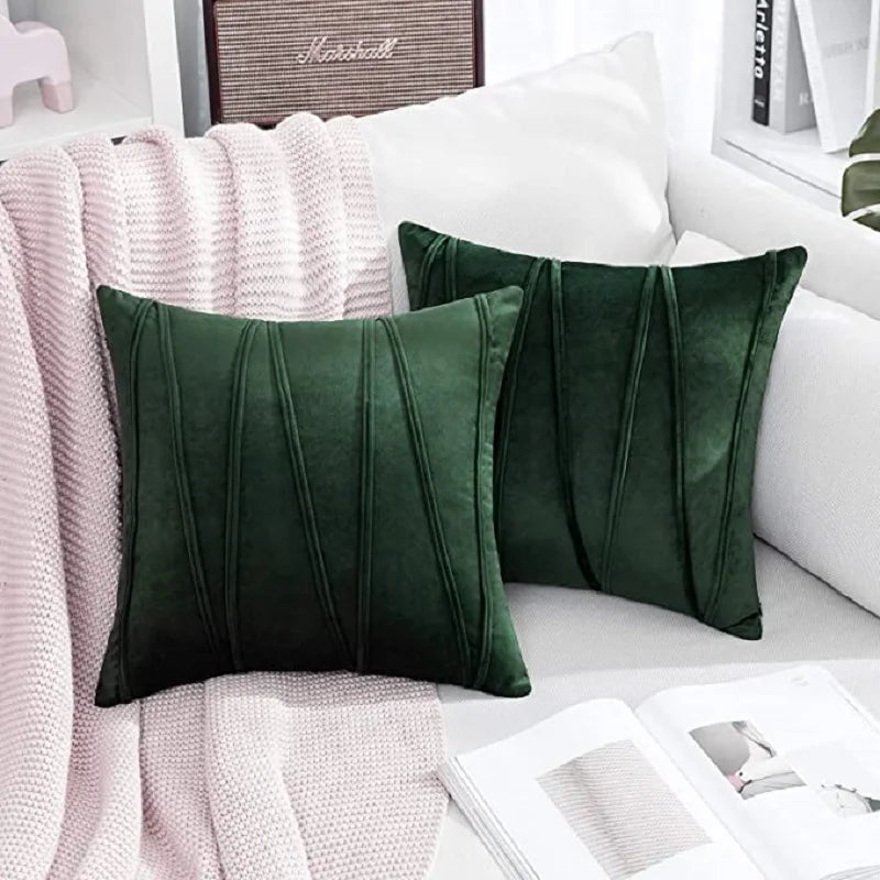 Set of 2 Decorative Throw Pillow Covers.  Multiple colors. Soft Solid Velvet Pillow Covers Cushion Case for Sofa Bedroom