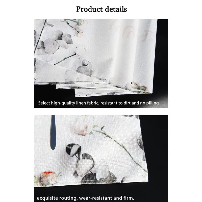 2pcs Spring Summer Placemats. Floral Watercolor.  Decorative Linen Fabric for the Table.