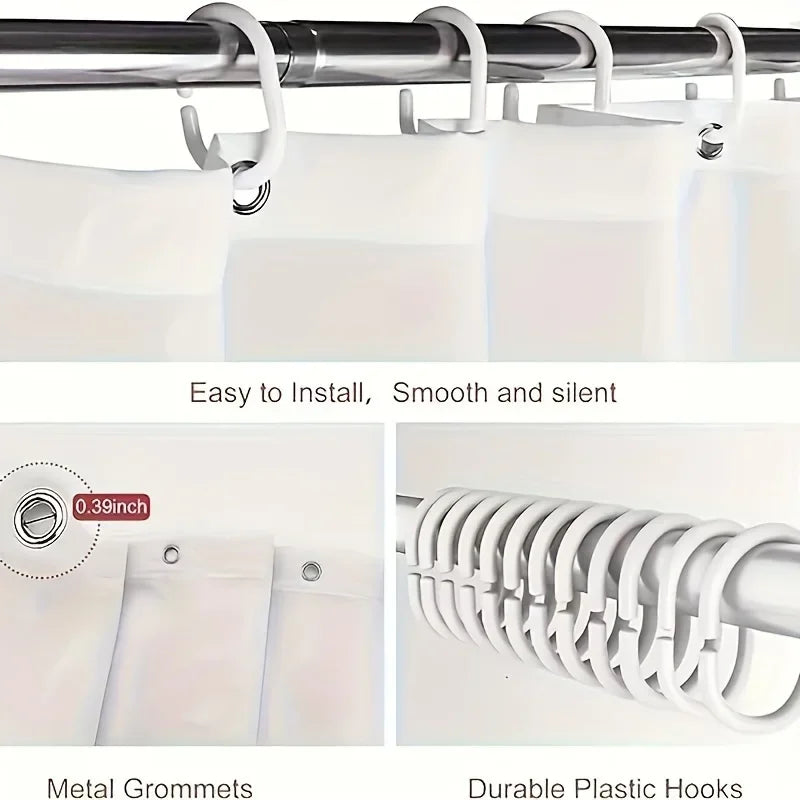 Tropical Banana Leaf Shower Curtain with Hooks