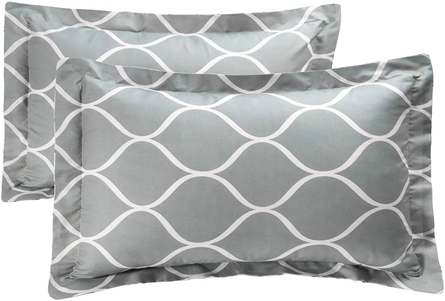 Gray Geometric Polyester Bedding Comforter Set