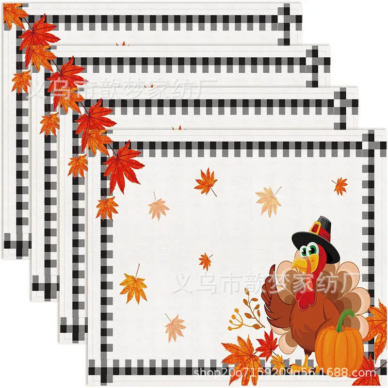 Fall themed placemats include: Autumn Pumpkin, Thanksgiving Turkey, Halloween
