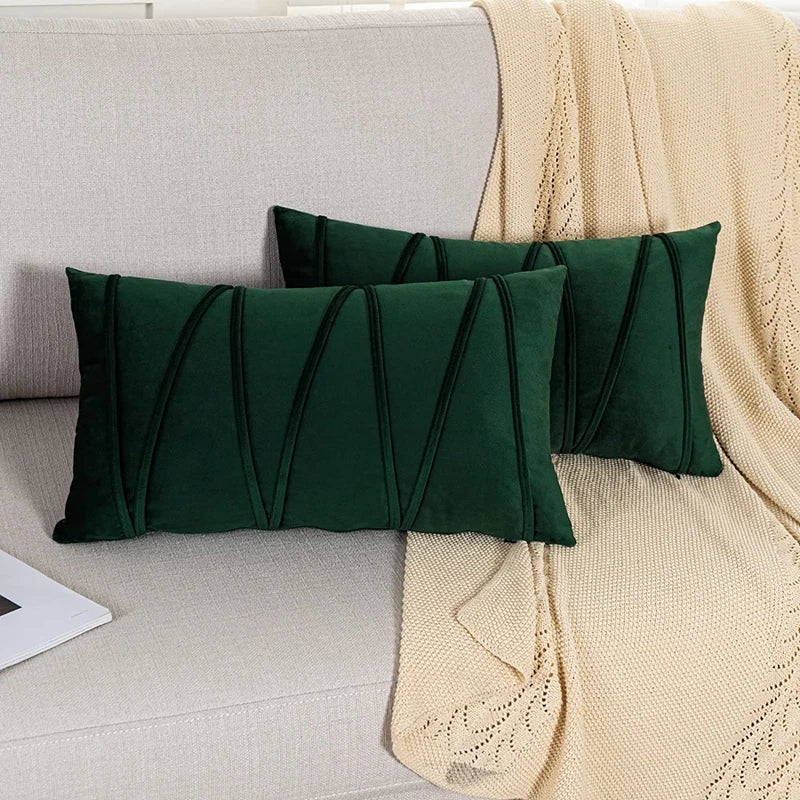 Set of 2 Decorative Throw Pillow Covers.  Multiple colors. Soft Solid Velvet Pillow Covers Cushion Case for Sofa Bedroom