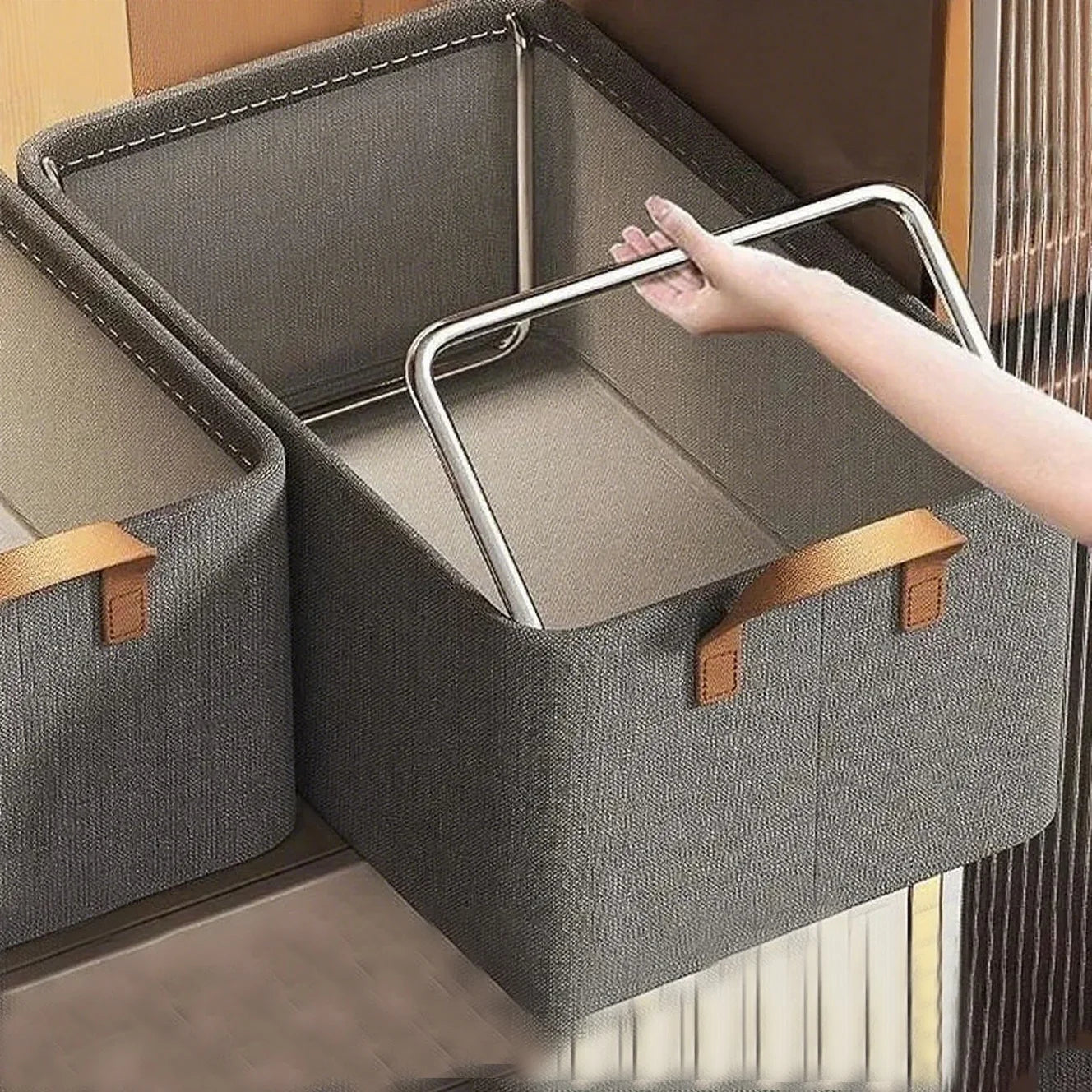 Clothing storage box for home wardrobes, pants organizing box, non-woven fabric and fabric art folding universal storage box,