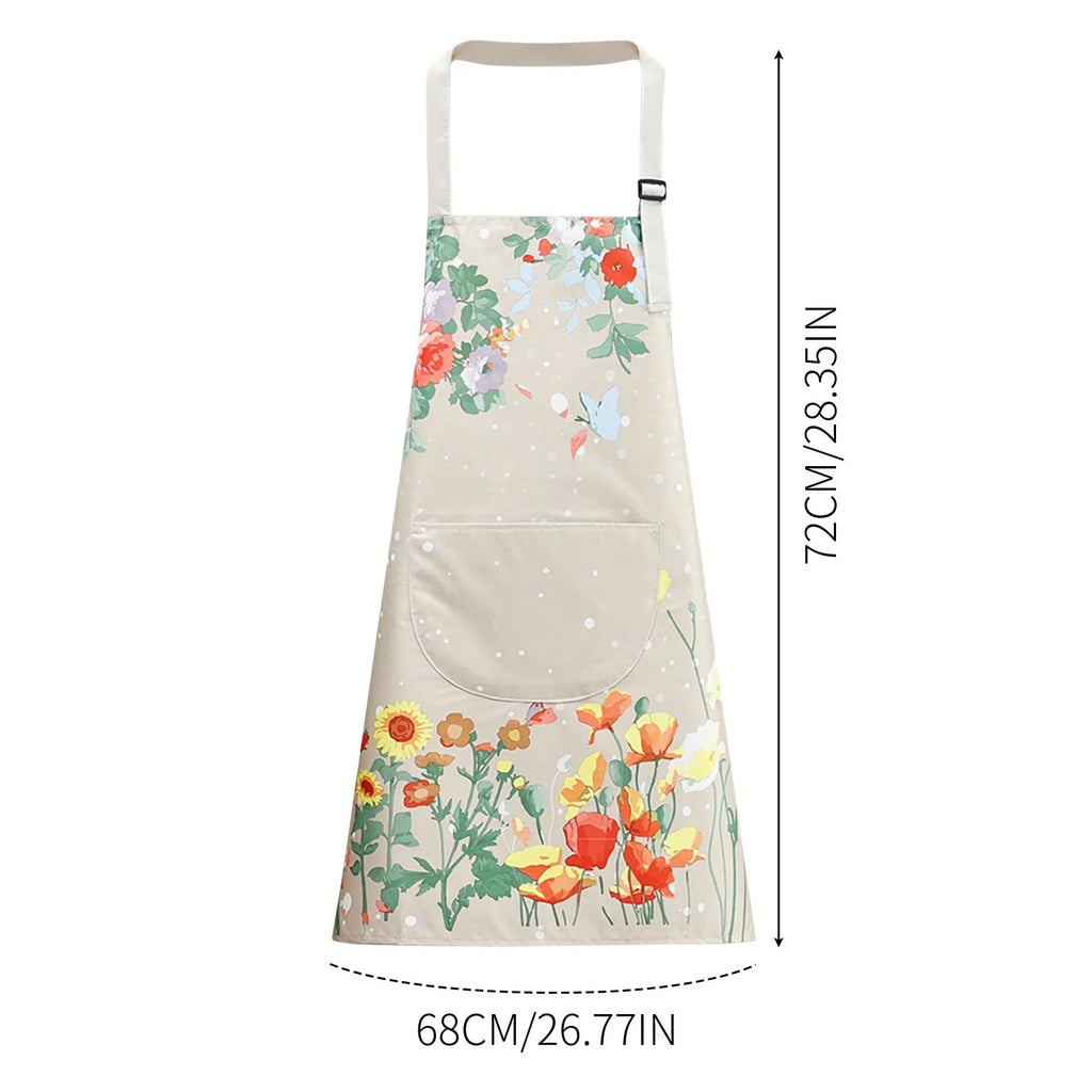 Printed Pockets. Fashionable Kitchen Cooking Aprons