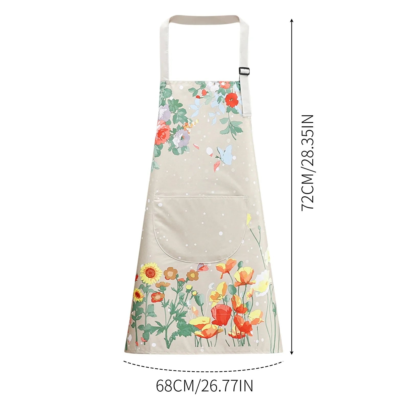 Printed Pockets. Fashionable Kitchen Cooking Aprons