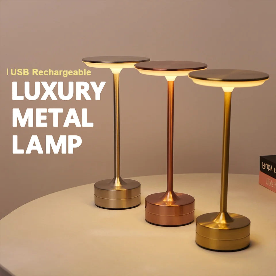 LED Table Touch Lamp. USB Rechargeable. Portable Night Light Wireless Reading Lamp