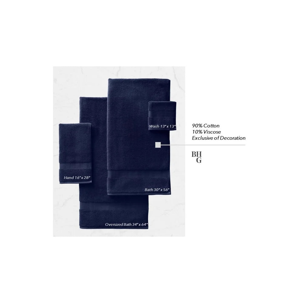 Super Soft 6 Piece Towel Set Cotton Absorbent Low Lint Fade Resistant