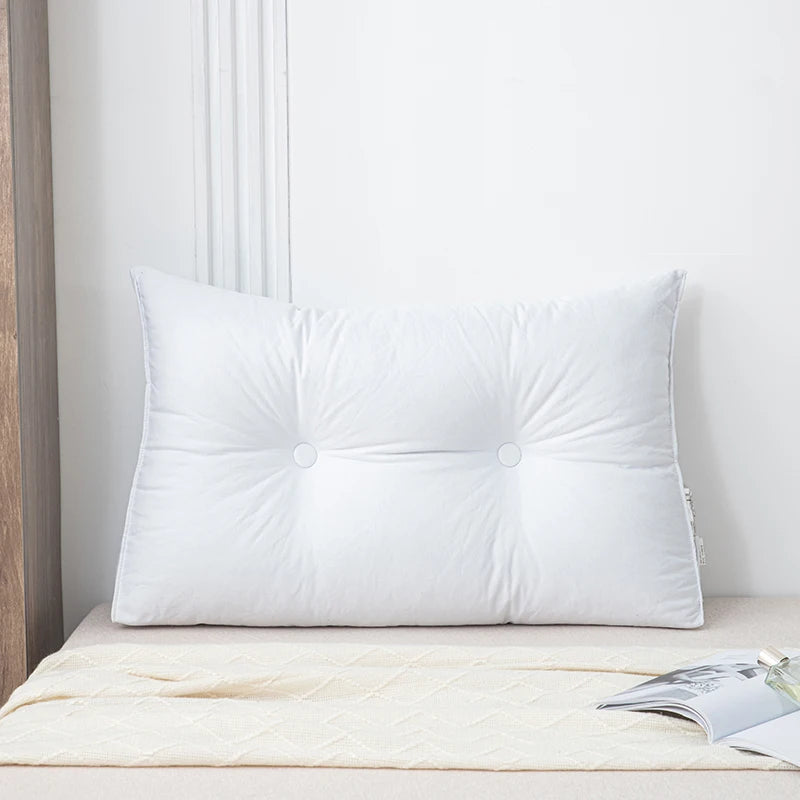 Wedge Pillow.  Small Triangular Headboard Bed Reading Backrest. Provides Back Support. Long Pillow with Removable Cover for Dorm Room