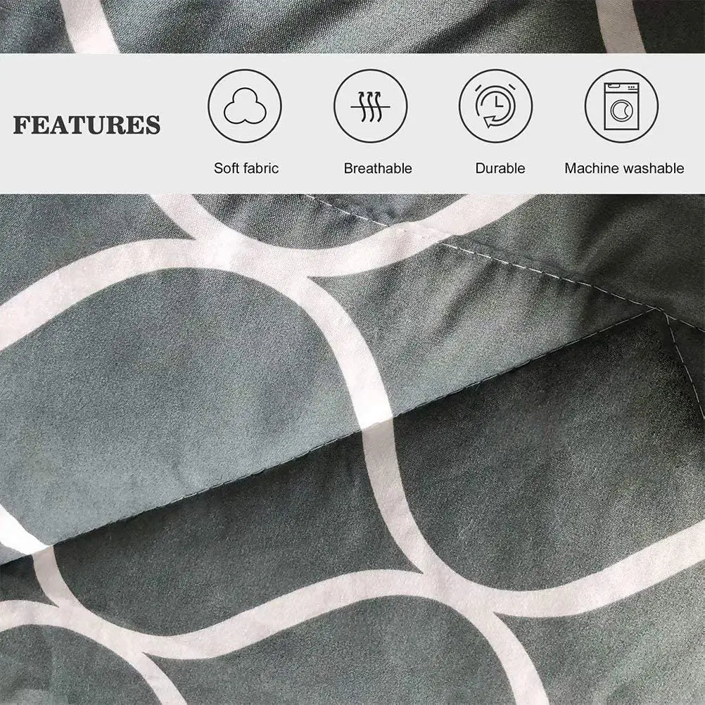 Gray Geometric Polyester Bedding Comforter Set